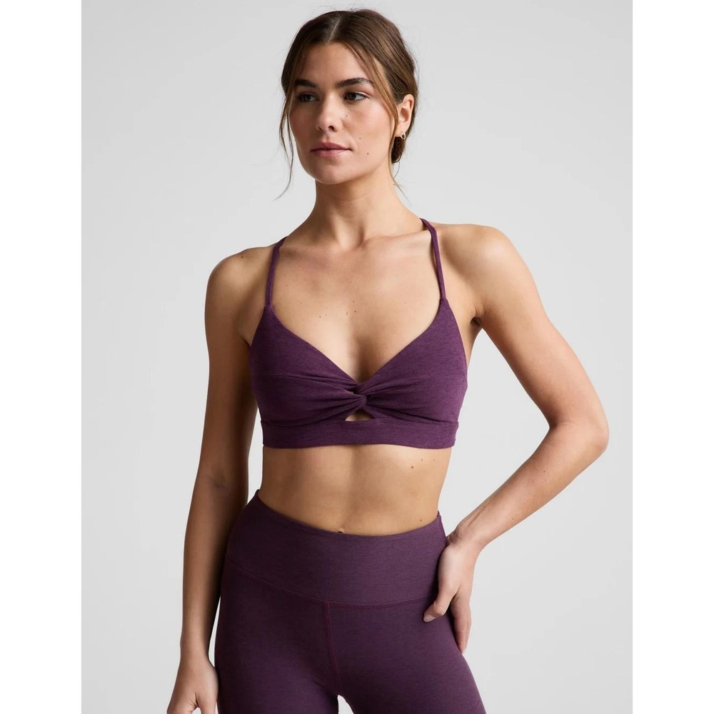 Beyond Yoga Spacedye Twist Front Bra Brilliant Blackberry Heather Size Medium